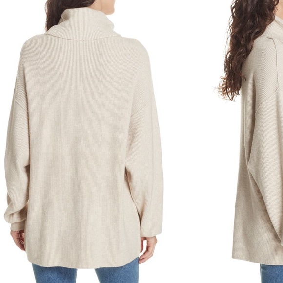 Free People Turtle Neck Tunic Sweater - Picture 2 of 3